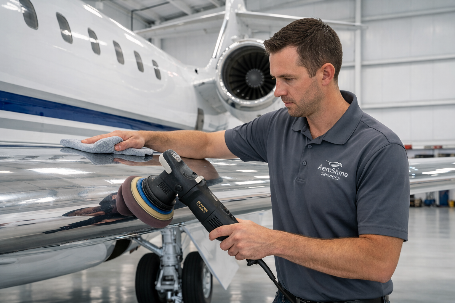 Gulfstream in hangar